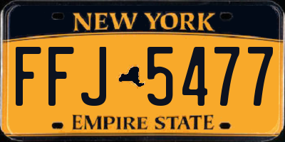 NY license plate FFJ5477