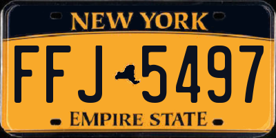 NY license plate FFJ5497