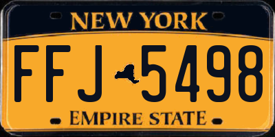 NY license plate FFJ5498