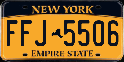 NY license plate FFJ5506