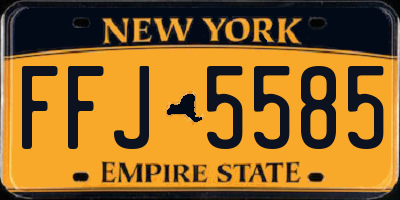 NY license plate FFJ5585