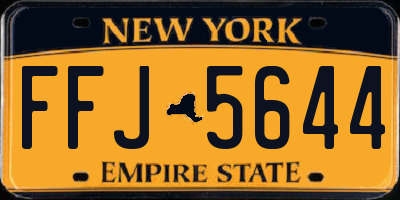 NY license plate FFJ5644