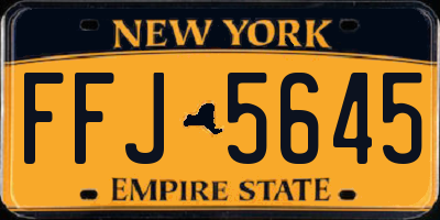 NY license plate FFJ5645