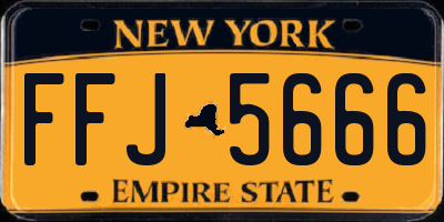NY license plate FFJ5666