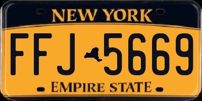 NY license plate FFJ5669