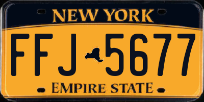 NY license plate FFJ5677