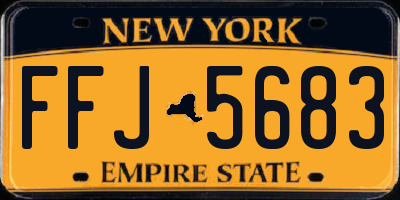 NY license plate FFJ5683