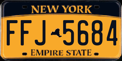 NY license plate FFJ5684