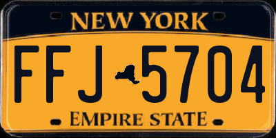 NY license plate FFJ5704