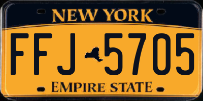 NY license plate FFJ5705