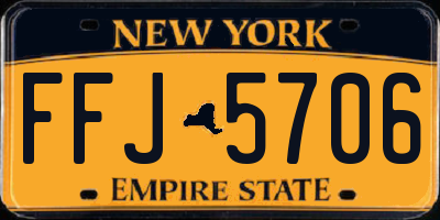 NY license plate FFJ5706