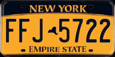 NY license plate FFJ5722