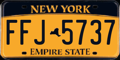 NY license plate FFJ5737