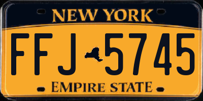 NY license plate FFJ5745