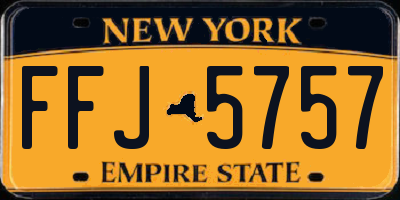 NY license plate FFJ5757