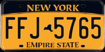NY license plate FFJ5765
