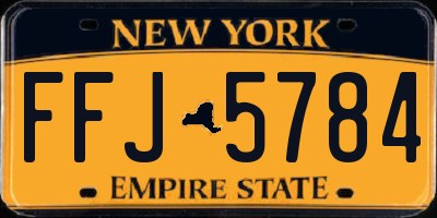 NY license plate FFJ5784
