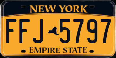 NY license plate FFJ5797