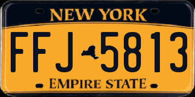 NY license plate FFJ5813