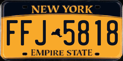 NY license plate FFJ5818