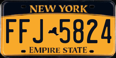 NY license plate FFJ5824