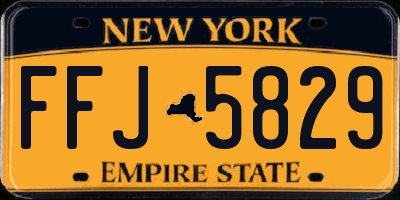 NY license plate FFJ5829