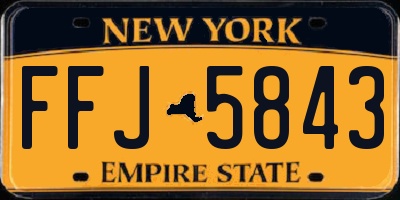 NY license plate FFJ5843