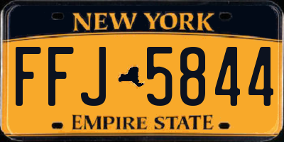 NY license plate FFJ5844