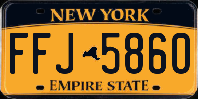 NY license plate FFJ5860