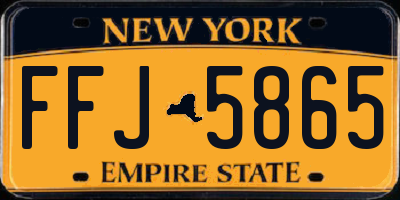 NY license plate FFJ5865