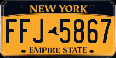 NY license plate FFJ5867