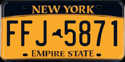 NY license plate FFJ5871