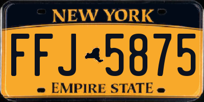 NY license plate FFJ5875