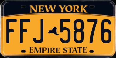 NY license plate FFJ5876