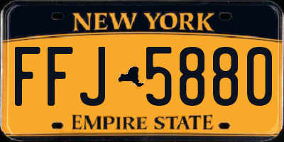 NY license plate FFJ5880