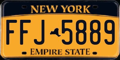 NY license plate FFJ5889