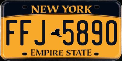 NY license plate FFJ5890