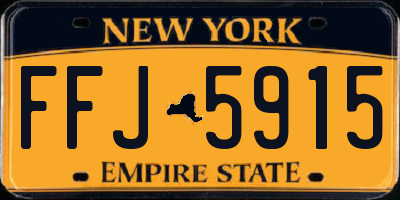 NY license plate FFJ5915