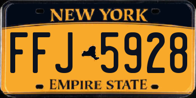 NY license plate FFJ5928