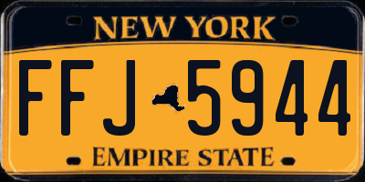NY license plate FFJ5944