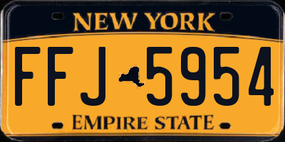 NY license plate FFJ5954