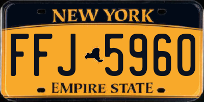 NY license plate FFJ5960