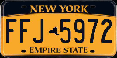 NY license plate FFJ5972