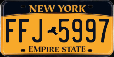 NY license plate FFJ5997