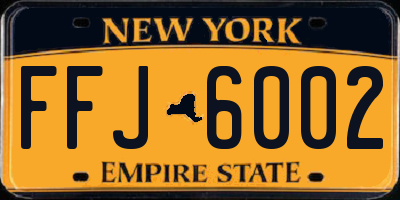 NY license plate FFJ6002