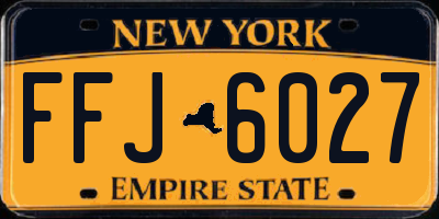NY license plate FFJ6027