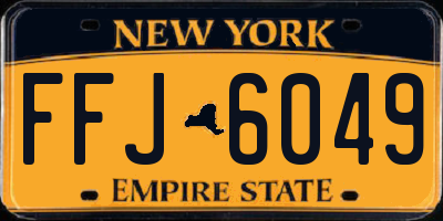 NY license plate FFJ6049