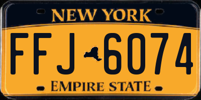 NY license plate FFJ6074