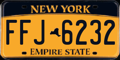 NY license plate FFJ6232