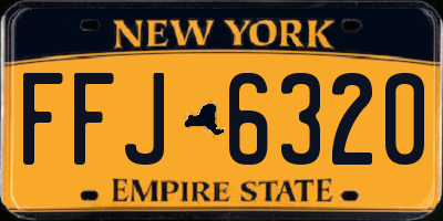 NY license plate FFJ6320